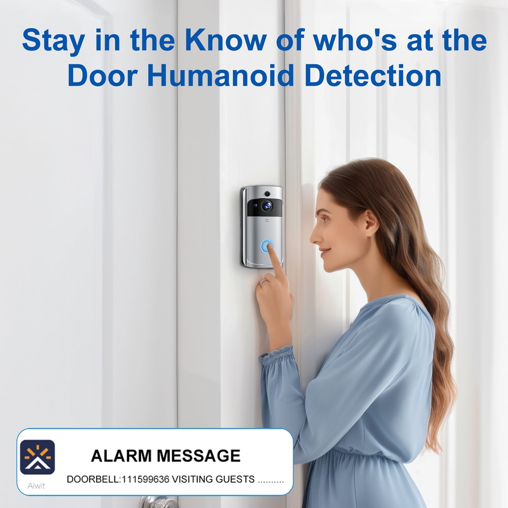 VEAT00L Doorbell Camera Wireless , 1080P Video Doorbell with Chime, Front Door Camera, 2-way Audio, Instant Alert,PIR Motion Detection,Night Vision,Battery-Powered Smart Doorbell
